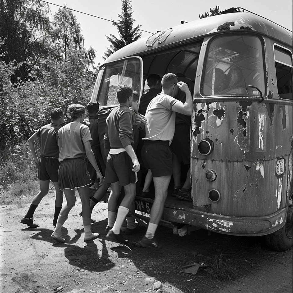 l90635 07089 old foto of soccerteam entering old bus black and 994e6507 2689 4d64 b097 a1584ec09227