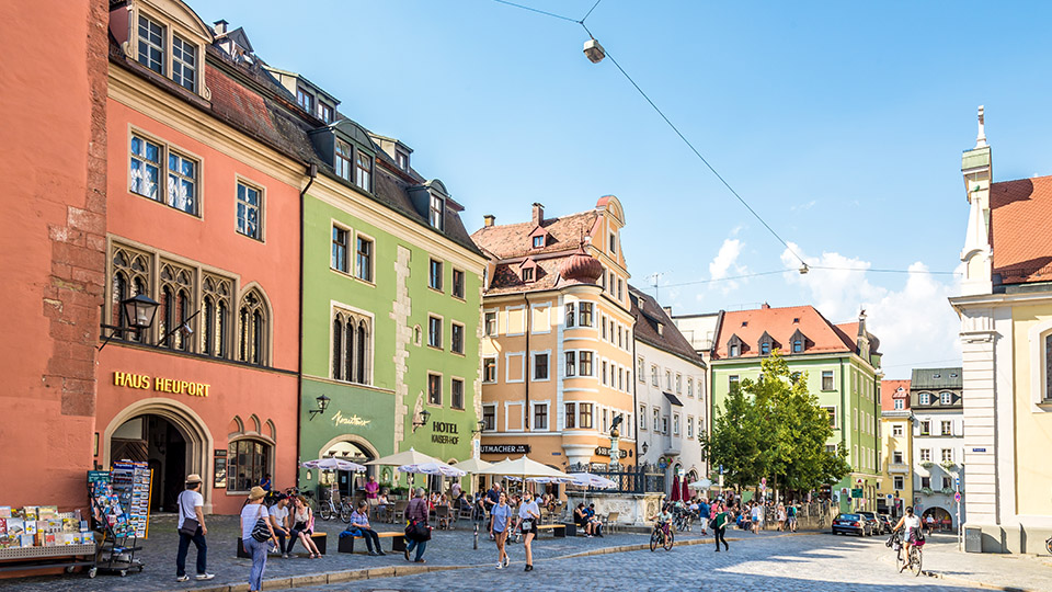 Innenstadt Regensburg mit zahlreichen Restaurants