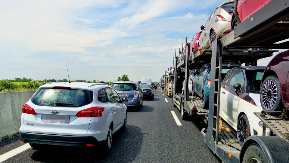 Stau auf der Autobahn