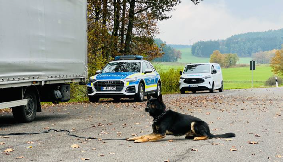 Polizeikontrolle Hund