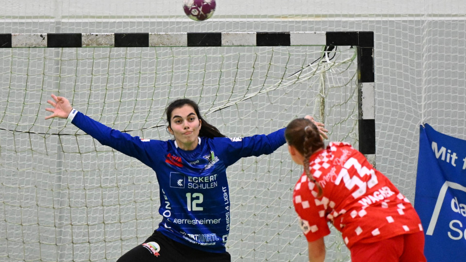 Handballerinnen vor dem Tor