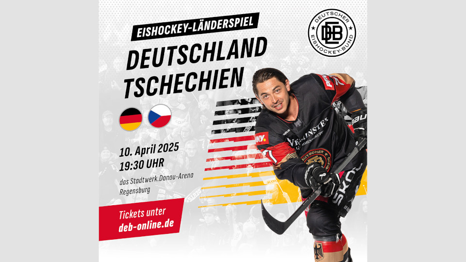 Eishockeyspieler mit Datum und Uhrzeit der Länderspiele